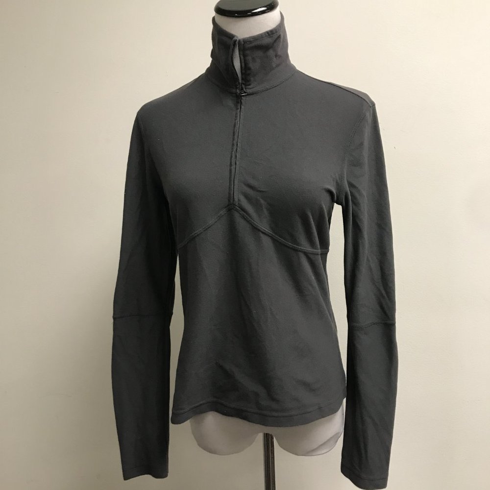 Prada gray quarter zip cotton stretch top vintage large athletic